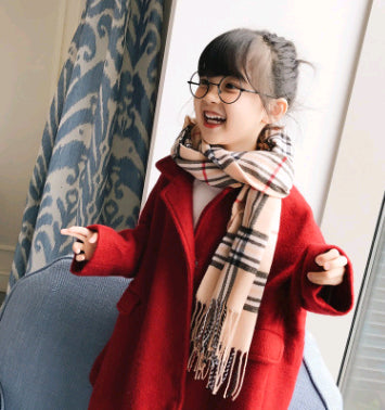 Boy, girl, scarf, bib, baby, cashmere, plaid scarf